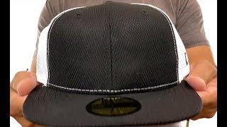New Era DIAMOND TECH MESH-BACK 59FIFTY-BLANK Black-White Fitted Hat