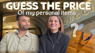 Guess the price | Guessed price and real price | Let him guess the price of my personal items