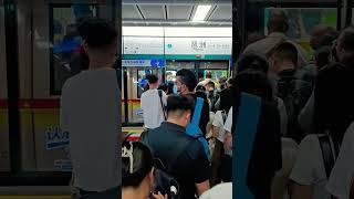 Busy Guangzhou Metro During Closing of Canton Fair day!