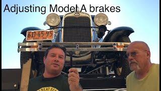 How to adjust Ford Model A mechanical brakes.