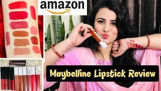 Amazon HaulTop 10 Maybelline Lipsticks Under Rs200-450Best Nude LipsticksMaybelline Lipstick Haul