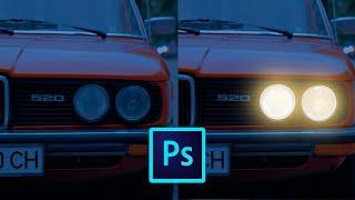 Car Light Effect Photoshop Tutorial #shorts