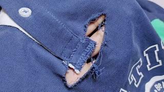 The magic solution to repair a complex hole on a t-shirt in an easy and simple way