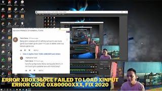 HOW TO FIX X360CE FAILED TO LOAD XINPUT ERROR CODE 0X80000XXX FIX 2020!!!!!!!!