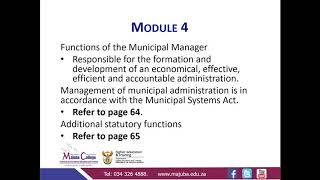 Municipal Administration N6 (Key Officials in Municipal Administration - Module 4) - Mr H.B Dlamini