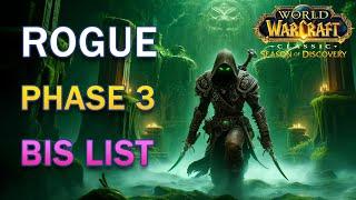 Rogue BIS List for Phase 3 WoW SoD - PvE -  Items and Enchants - Alliance and Horde