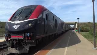 Amtrak 8 The Empire Builder Blasting Through Milwaukee Airport Station Sept 14th 2024