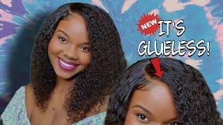 $80! 100% Glueless Breathable Air Cap Closure Curly Bob Wig ft. Afsisterwig