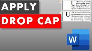 How to Apply Drop Cap in Microsoft Word