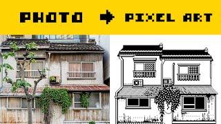 Recreating a Photo as Pixel Art (1-Bit Timelapse)