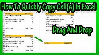 How To Quickly Copy Cells By Dragging And Dropping In Excel Explained