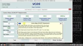 VCDS - DPF (FAP) - Reset value  to 0%