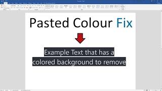 How to Remove Background Color From Pasted Text in Word