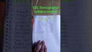 SSC Stenographer syllabus english####@@@@@@%^₹