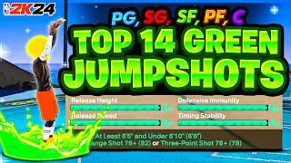 SHOCKING NEW TOP 14 BIGGEST GREEN WINDOW JUMPSHOTS NBA 2K24 BOTH GEN! BEST JUMPSHOT NBA2K24