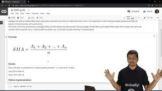 Learn Simple Moving Average (SMA) using Python on Google Colab