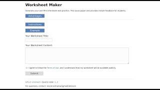 Overview of worksheetmaker.net