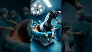 Doctor save life a pregnant mare #pregnant #mare #animals #shortsfeed #shorts #rescue #horse #ai