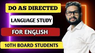 Do as Directed  Language Study | 10th Board English | JR Tutorials | Board Exam 2024