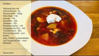 Grüner Borsch Sauerampfersuppe / Зелёный борщ