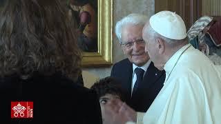 Pope Francis receives president Sergio Mattarella