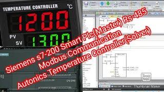 Siemens s7-200 Smart Plc(Master) Rs-485 Modbus Communication Autonics Temperature Controller(Solver)