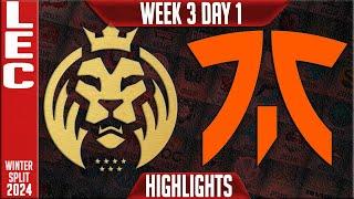 MDK vs FNC Highlights | LEC Winter 2024 Week 3 Day 1 | MAD Lions KIA vs Fnatic