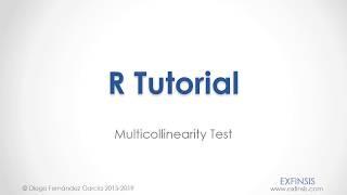 R Tutorial. Multicollinearity Test