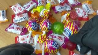 ASMR Satisfying video Asmr lollipops candy and chocolate gummy  unboxing video Asmr.