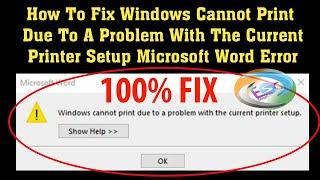 Windows cannot print due to a problem with the current printer setup