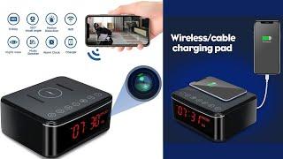 Spy Camera Wireless Charger/Bluetooth Speaker/Alarm Clock