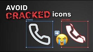 Avoid "cracked" stroke-to-outline icons in Figma by breaking down shapes
