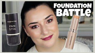 FOUNDATION BATTLE | MaxFactor Pan Stik vs. BareMinerals Complexion Rescue Stick | Dejana Pasic