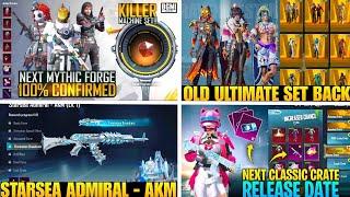 Bgmi Next Mythic Forge | Next Classic Crate Bgmi | Old Ultimate Set Back | Starsea Admiral Akm Back