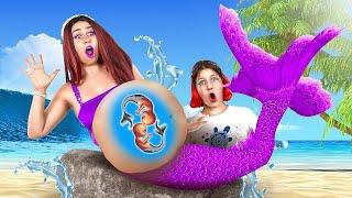 I Was Adopted By Mermaid! Mermaid's Tail in Real Life! Best Beach Hacks! DIY Hacks to Be a Mermaid