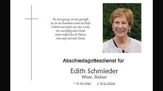 Abschiedsgottesdienst für Edith Schmieder Wwe.Rainer