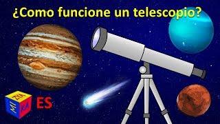 ¿Como funciona un telescopio? Astronomia para niños. Dibujo animado educativo en español