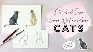 Quick and Easy Loose Watercolour Cats