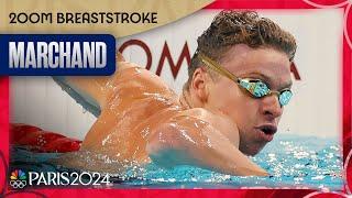 Leon Marchand MAKES HISTORY in 200m breaststroke with second gold of the day | Paris Olympics