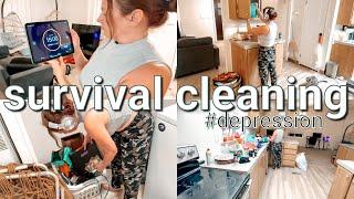 Survival Cleaning #cleanwithme  | How to Clean When You are Overwhelmed #depression