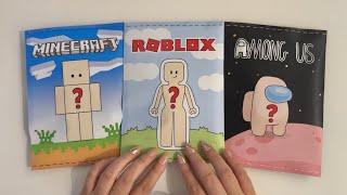 [Paper diy] Minecraft vs Roblox vs Among us코디 블라인드백 outfit blind bag | paper play