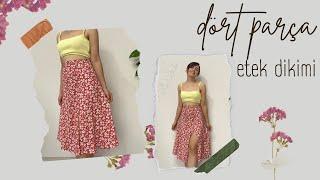 EXTREMELY EASY TO CUT AND SEW A 4-PIECE SKIRT | Damla Toral