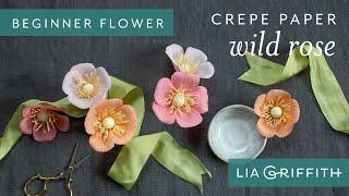 How to Make a Crepe Paper Wild Rose Bloom - English Garden Pack Starter Flower