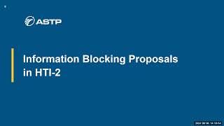 HTI-2 Proposed Rule Information Blocking Information Session