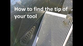 How to find the tip of your tool with paintless dent repair using a lined reflector board for PDR