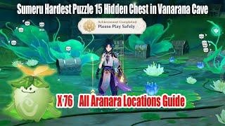 Sumeru Hardest Puzzle 15 Hidden Chest in Vanarana Cave - All 76 Aranara Locations Guide