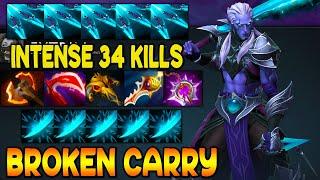 INTENSE 34 KILLS - Phantom Assassin - BROKEN CARRY - DOTA 2 GAMEPLAY