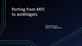 Porting from MFC to wxWidgets