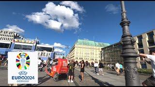 4K Walking Video - EuroCup 2024 Berlin - Fanmile Brandenburger Gate Germany [ASMR Non-Stop]