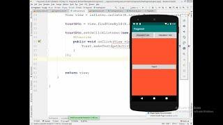 21. Android Tutorial: part 2: Fragment - a button click action in fragment